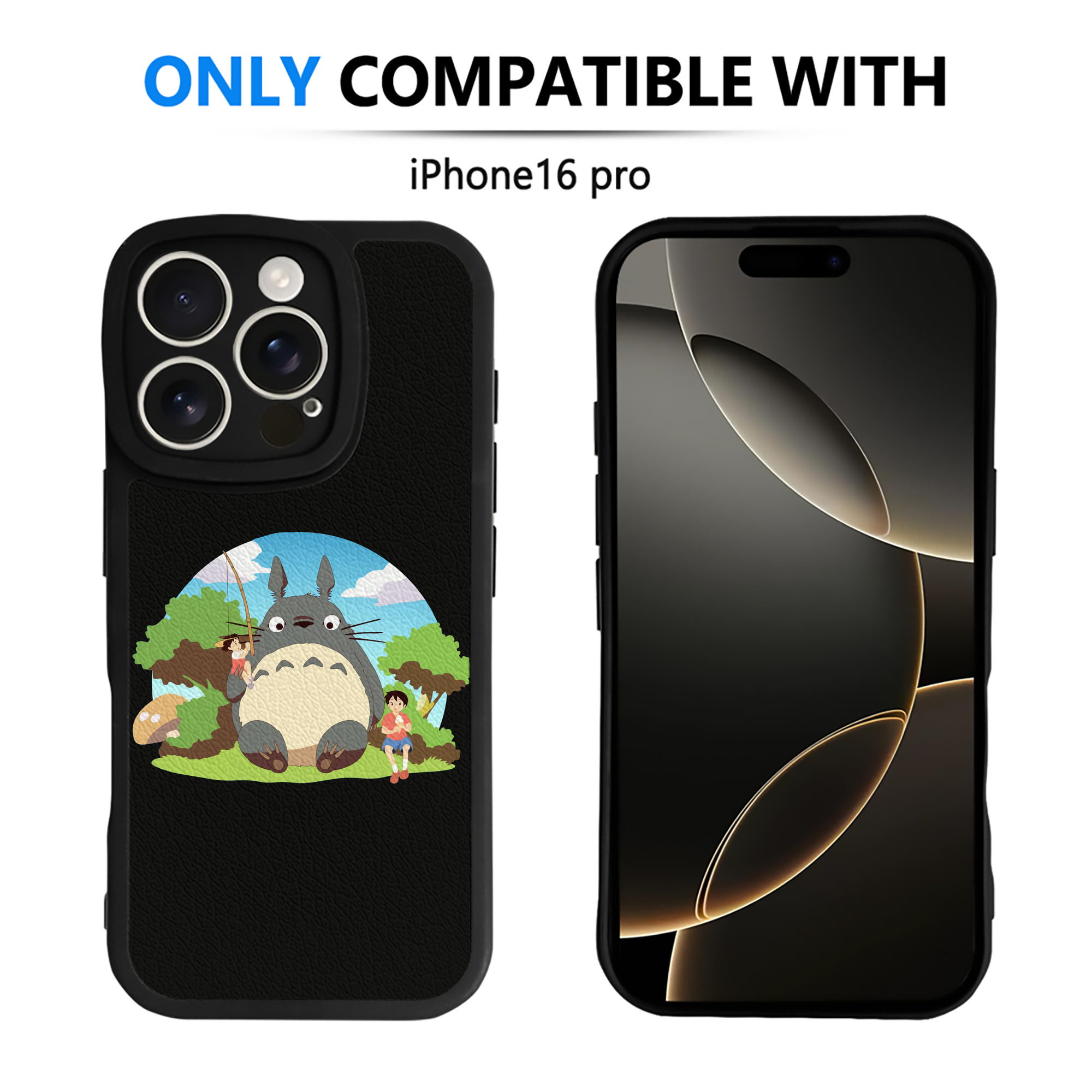 （画像用） となりのトトロ 草壁メイ 草壁サツキ My Neighbor Totoro Satsuki Kusakabe Mei Kusakabe 【iPhone 16シリーズ対応】シリコンスマホケース（レザー調） 材質：シリコン
